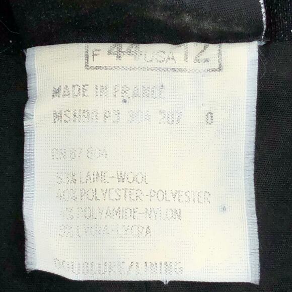 State Of Claude Montana Blazer Womens 12 Black Double Breasted Wool Blend Jacket - Picture 13 of 16